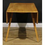 An Ercol dropleaf dining table, 71cm high, 63cm opening to 125cm long, 113cm wide