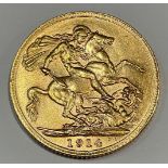 A George V gold full sovereign, 1914