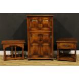 An oak oenophile’s provision cupboard, in the manner of Titchmarsh & Goodwin, 124cm high, 74.5cm