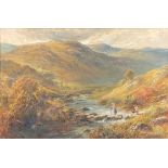 George Turner (1843 - 1910) A Welsh Valley signed, oil on canvas, 59cm x 90cm