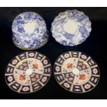 A pair of Royal Crown Derby Imari 2451 pattern side plates, 22cm, second quality; a Mikado pattern