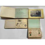 An Autograph album, Harry Corbett & Sooty; three autograph albums with watercolours, etc (4)