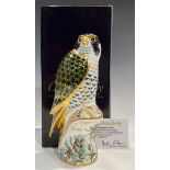 A Royal Crown Derby paperweight, Harrods Peregrine Falcon, exclusive commission, limited edition