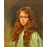 John William Schofield (1865 - 1944) Portrait of a Girl signed, oil on canvas, 60cm x 49.5cm