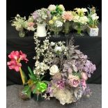 Interior Design - assorted faux plants and flowers, made by Peony, including peonies, roses,