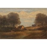 J Thors (19th century) The Farmstead signed, oil on canvas, gallery receipt to verso, 40cm x 59cm