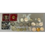 Coins - The Hashemite Kingdom of Jordan, Quarter Dinar 1977, Half Dinar 1980, others similar;