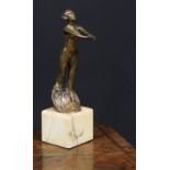 Continental School (second-quarter 20th century), a bronze, of an Art Deco female nude, emerging