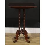 An unusual Aesthetic Movement mahogany adjustable reading or artist’s table, the top tilting and