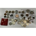 Coins - a Victorian silver crown 1895, other Victorian and later silver coins, 168g; two Queen