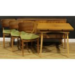 A retro mid-20th century composed dining suite, comprising Beautility cocktail serving sideboard,