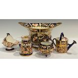 A set of four Royal Crown Derby Imari palette 6299 pattern miniatures, comprising Watering Can, 7cm,