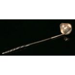 A George III silver toddy ladle, twisted baleen handle, London 1800, 34.5cm long, 40.8g gross