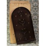 Juvenalia - an 'Art Deco' style mottled brown bakelite bagatelle board, by Napro Productions, boxed,