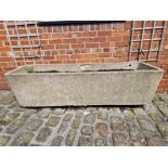 ***Please note change of description***A 20th century rectangular concrete trough, 195cm wide,