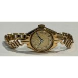 A 9ct gold lady's wristwatch, W H May of Nottingham