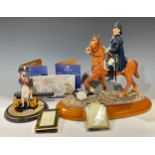 A Royal Mint Classics Figurine of The Duke of Wellington, 32cm high; another, Lord Nelson, 17cm,