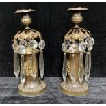 A pair of Regency mantel candle lustres, c.1825