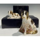 An associated pair of Royal Crown Derby paperweights, Molly and Scruff Puppy, Collectors Guild