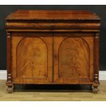 A Post-Regency mahogany side cabinet, 91cm high, 104.5cm wide, 48cm deep, c.1840