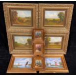 Pictures and Prints - R. Witchard, a set of four, Rural Landscapes, signed, oil on board, 19cm x
