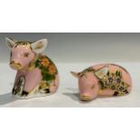 An associated pair of Royal Crown Derby paperweights, Plumstead Piglet and Pickworth Piglet, only