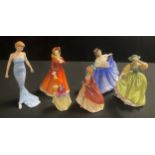 A Royal Doulton figure, Paisley Shawl, HN1988; others, Julia, HN205; Buttercup, HN2309; Elaine,