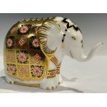 A Royal Crown Derby paperweight, Yorkshire Rose Elephant, exclusive to Peter Jones of Wakefield