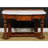 A Victorian mahogany bedroom side table or washstand, 76cm high, 120cm wide, 57cm deep