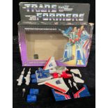Toys & Juvenalia - a Hasbro Transformers Decepticon Air Commander Starscream, window boxed