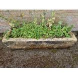 A 19th century rectangular gritstone trough, 176cm wide, 43cm high, 72cm deep ***Please note, this