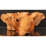 A tree root flare, worked as a bowl, 24cm high, 68cm wide, 58cm deep ***This lot is held at the