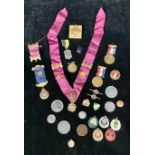 Badges - various, enamel, base metal, Masonic; Bath Race Club; Boy Scouts; etc