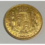 An early Victorian shield back sovereign, 1845