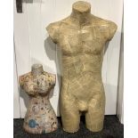 Interior Design - mannequin art, a decoupage male torso, erotic literature, 92cm; a smaller female