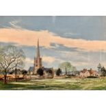 Michael Barnfather, A Derbyshire Church, print, signed in pencil, Art Guild proof stamped, 25cm x