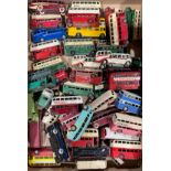 Toys & Juvenalia - a collection of unboxed and play worn Dinky Toys diecast model buses and coaches,