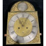 A 19th century Scottish longcase clock movement, 33.5cm arched brass dial inscribed Robt