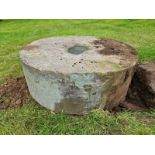 A 19th century gritstone grinding wheel, 89cm diameter, 31cm deep ***Please note, this lot is held