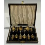 A set of six Russian silver gilt teaspoons, marked 800 with Eagle and Aron, 68g, boxed