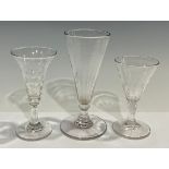 Three George III drinking glasses, c.1780-1820