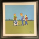 Pete McKee (Bn.1966 Sheffield artist) by and after, Alex, Jamie Matt and Andy, print, 42cm x 42cm