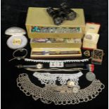 A quantity of jewellery, including wristwatches; 'pearl' necklaces; brooches; etc