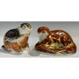 A Royal Crown Derby paperweight, Riverbank Beaver, limited edition 4,012/5,000, hand signed in