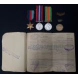 WW2 British Medal Group comprising of 1939-45 Star, War Medal and Defence Medal to 6147719 Pte James