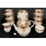 A Royal Albert Old Country Roses pattern part dinner and tea service; qty
