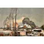 M Gaulin (20th century) Dutch Farm House, near Boskoop signed, titled to verso, oil on canvas,