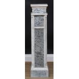 A Neoclassical design marble statuary pedestal or column, 100.5cm high, the top 23.5cm square ***