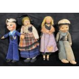 Toys & Juvenalia - a 'Norah Wellings' style sailor doll, the hat band embroidered 'QUEEN MARY', 21cm