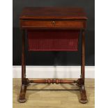 A William IV mahogany work table, 74cm high, 59cm wide, 45.5cm deep